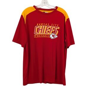 Kansas City Chiefs NFL Team Apparel Graphic Tee‎ Red Gold Colorblock XL